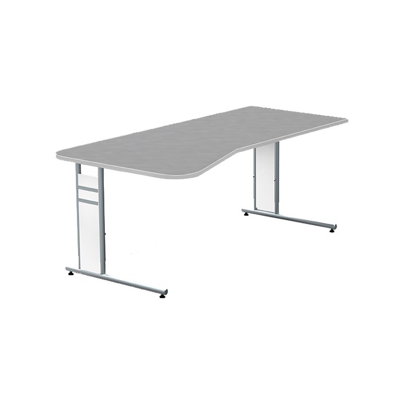 Kerkmann Bureau PC Form 4, blanc, hauteur réglable, 195×80/100 cm