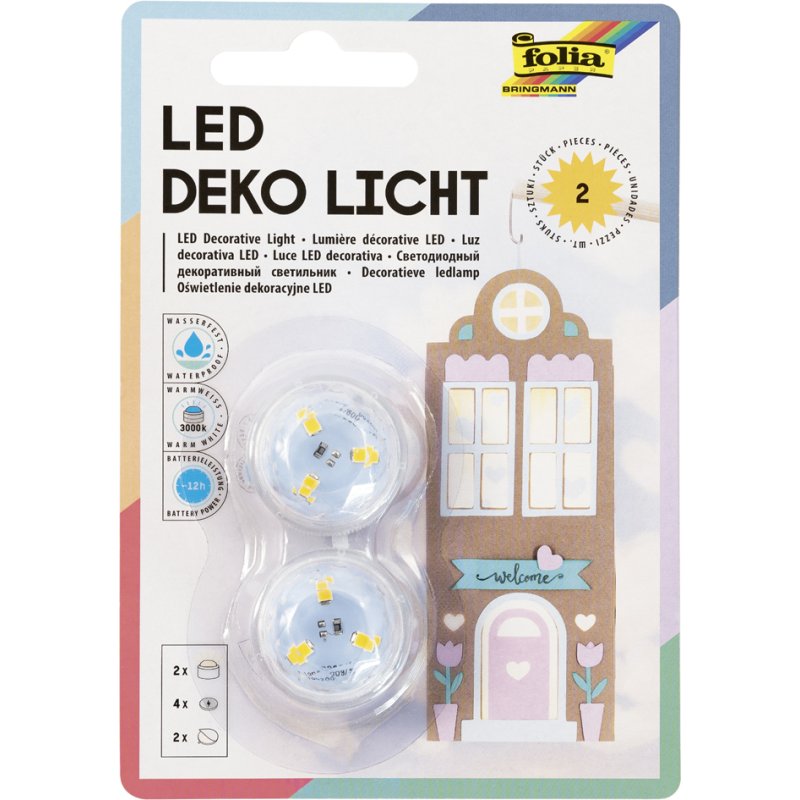 folia LED decoratielicht, waterdicht, warmwit, 2 stuks