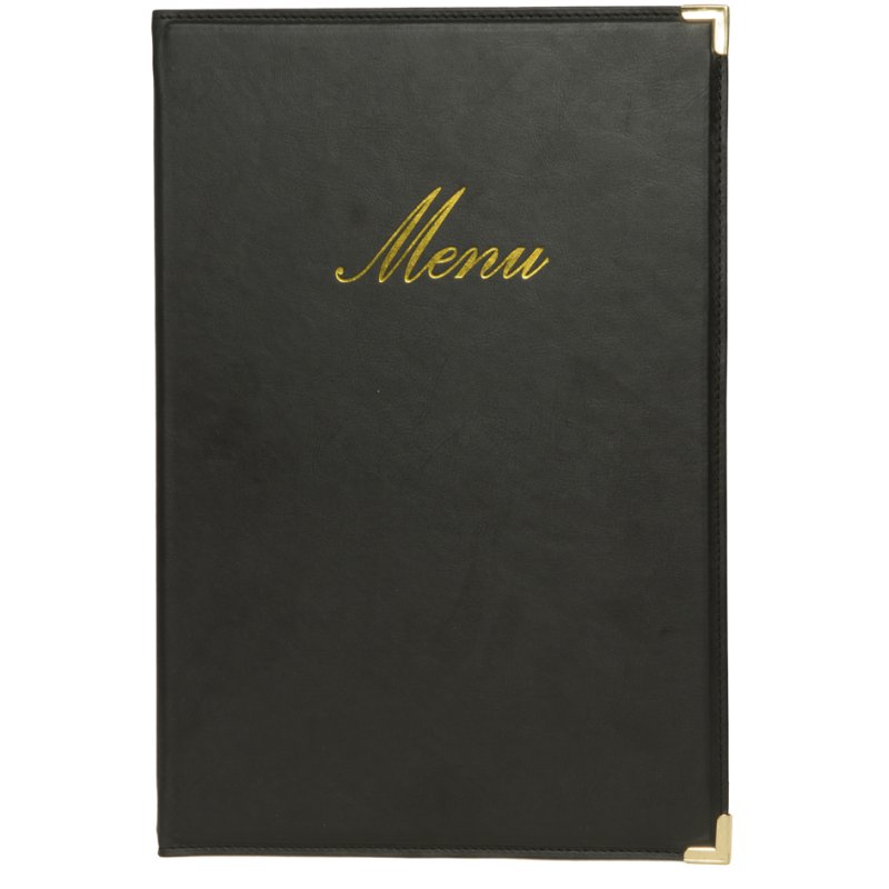 Securit menumap Classic A4, structure cuir marron