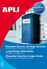 APLI weerbestendige folie-etiketten, 99,1 × 57 mm, wit, 200 stuks