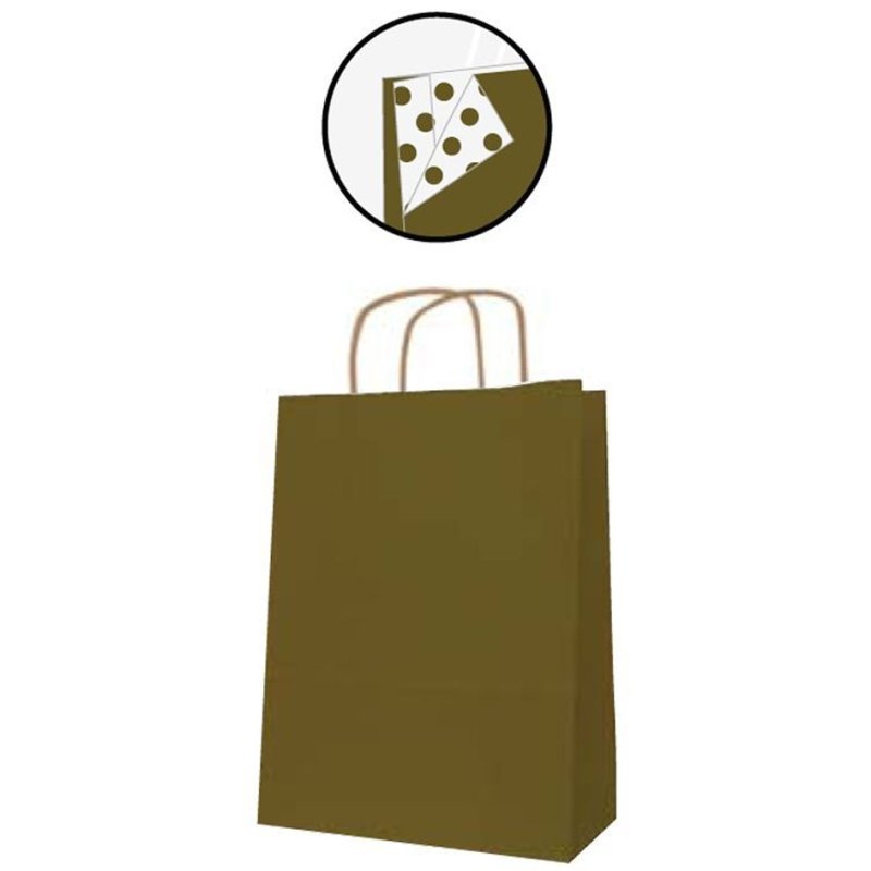 APLI papieren draagtas kraftpapier medium, goud, 250×110×310 mm, 50 stuks