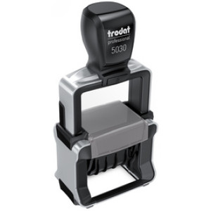 trodat datumstempel Professional 4.0 5030, zelfkleurend, geborsteld edelstaal, zwart