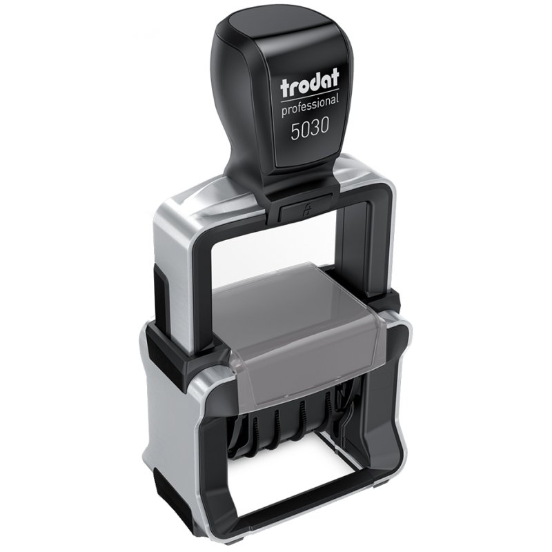 trodat datumstempel Professional 4.0 5030, zelfkleurend, geborsteld edelstaal, zwart