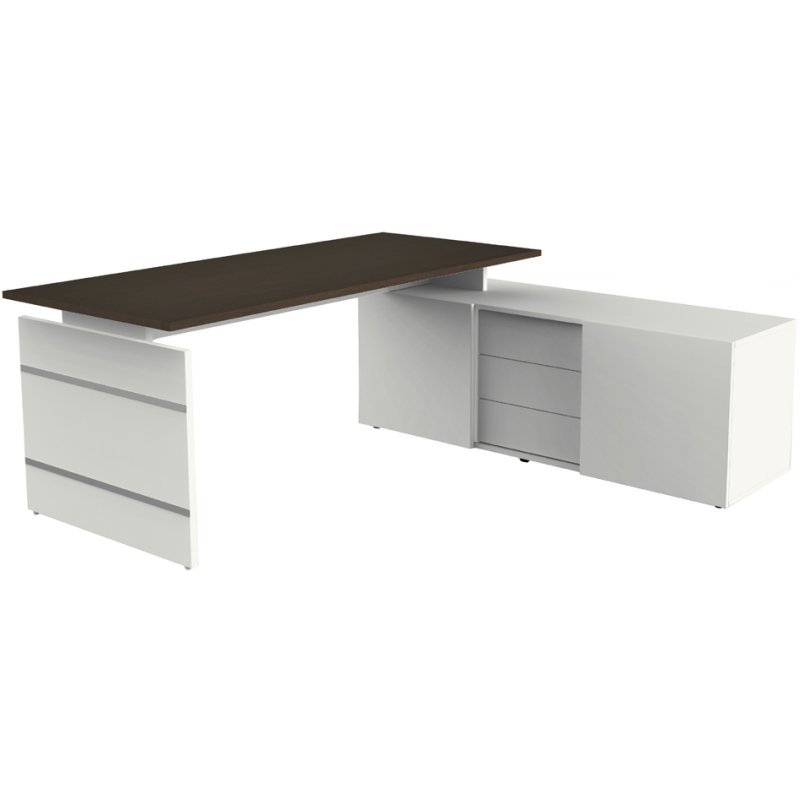 Kerkmann espace de travail complet Form 4, gris clair, bureau 180×80 cm