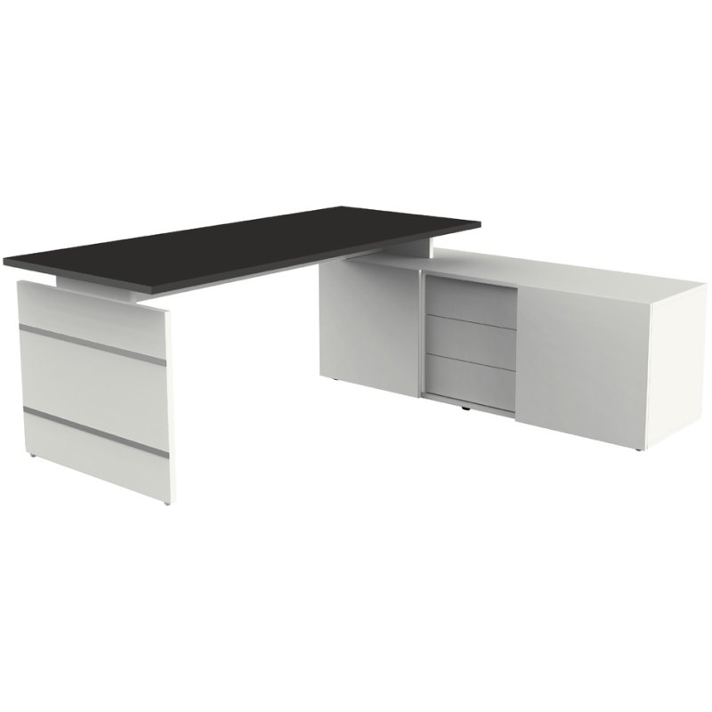 Kerkmann espace de travail complet Form 4, gris clair, bureau 180×80 cm
