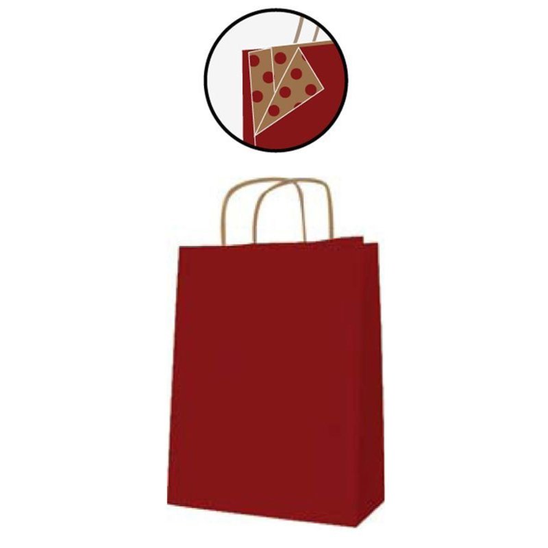 APLI papieren draagtassen kraftpapier, groot, rood, 50 stuks