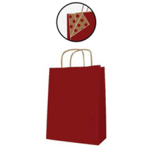 APLI papieren draagtassen kraftpapier, groot, rood, 50 stuks