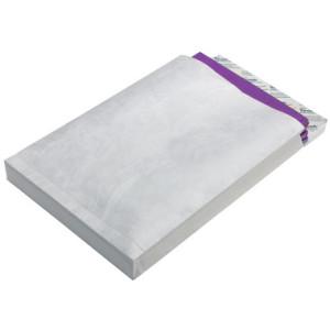 Tyvek vouwenvelop B4 met bodemvouw, zonder venster, wit, 100 stuks
