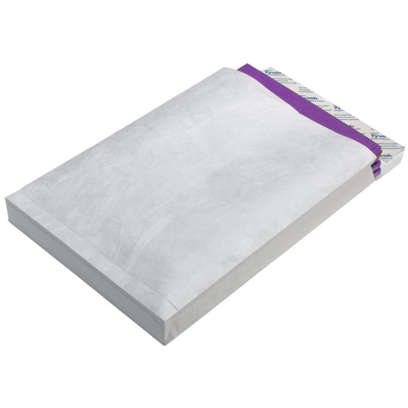 Tyvek vouwenvelop B4 met bodemvouw, zonder venster, wit, 100 stuks