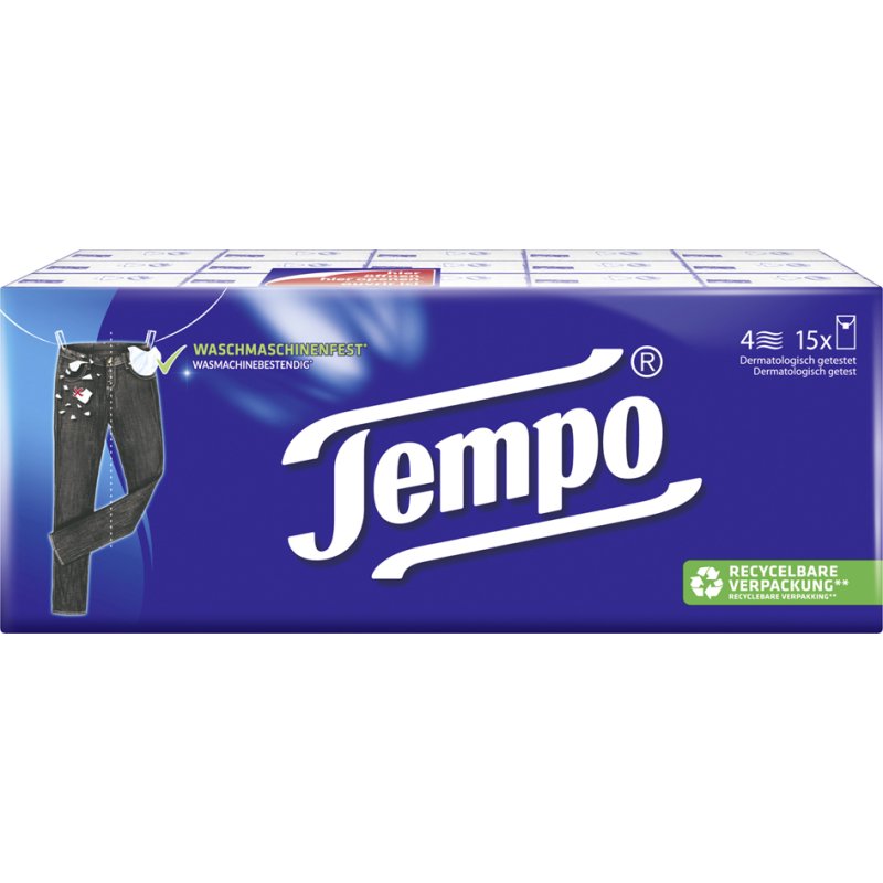 Tempo mouchoirs Classique, 4 plis, blanc, 30 paquets