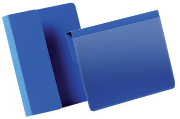 DURABLE identificatiezakjes A5 dwars, blauw, met vouw, 50 stuks