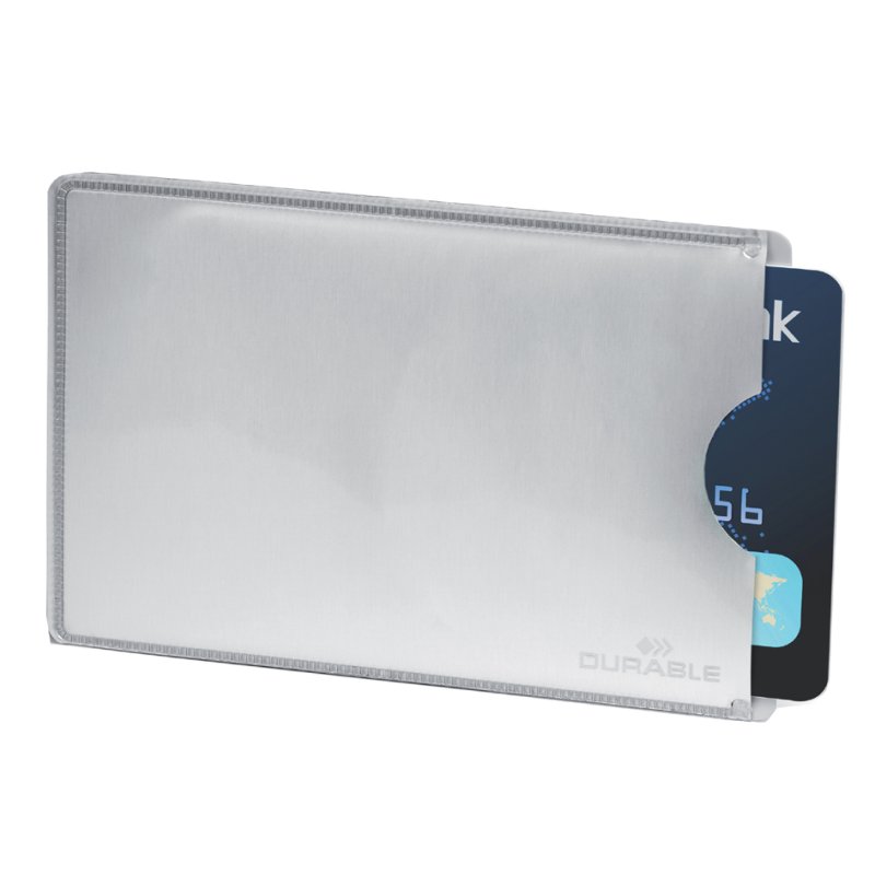 Durable RFID-beschermhoes voor kaarten, 90 × 61 mm, zilver, 10 stuks