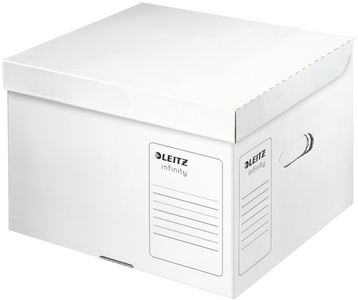 LEITZ archiefdoos Infinity klappendeckel, zuurvrij, wit, 10 stuks