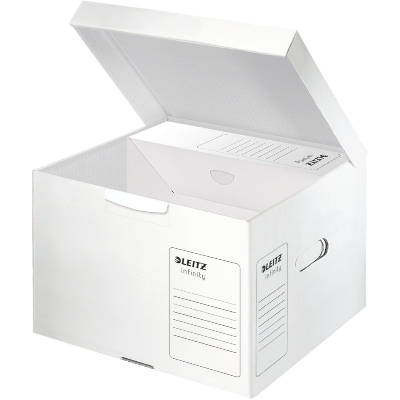 LEITZ boîte d'archivage Infinity couvercle rabattable, sans acide, blanc, 10 pièces