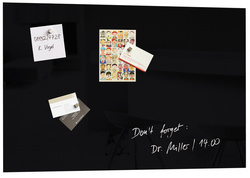 sigel glazen magneetbord artverum, 60×40 cm, zwart, magnetisch
