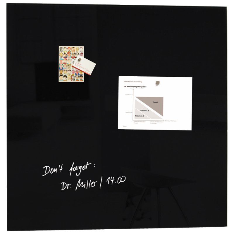 Sigel tableau blanc magnétique Artverum GL201, effaçable à sec, blanc, 100×100 cm