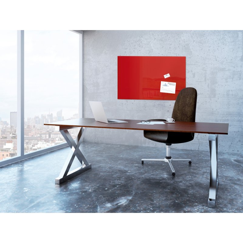 Sigel tableau magnétique en verre artverum, 100 × 65 cm, rouge, sans cadre