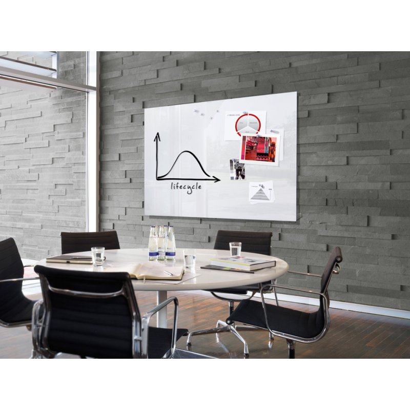 sigel glas-magneetbord artverum, 1200×900 mm, zwart, rameloos