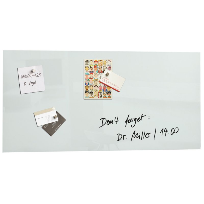 Sigel tableau blanc magnétique en verre Artverum, blanc, 910×460 mm