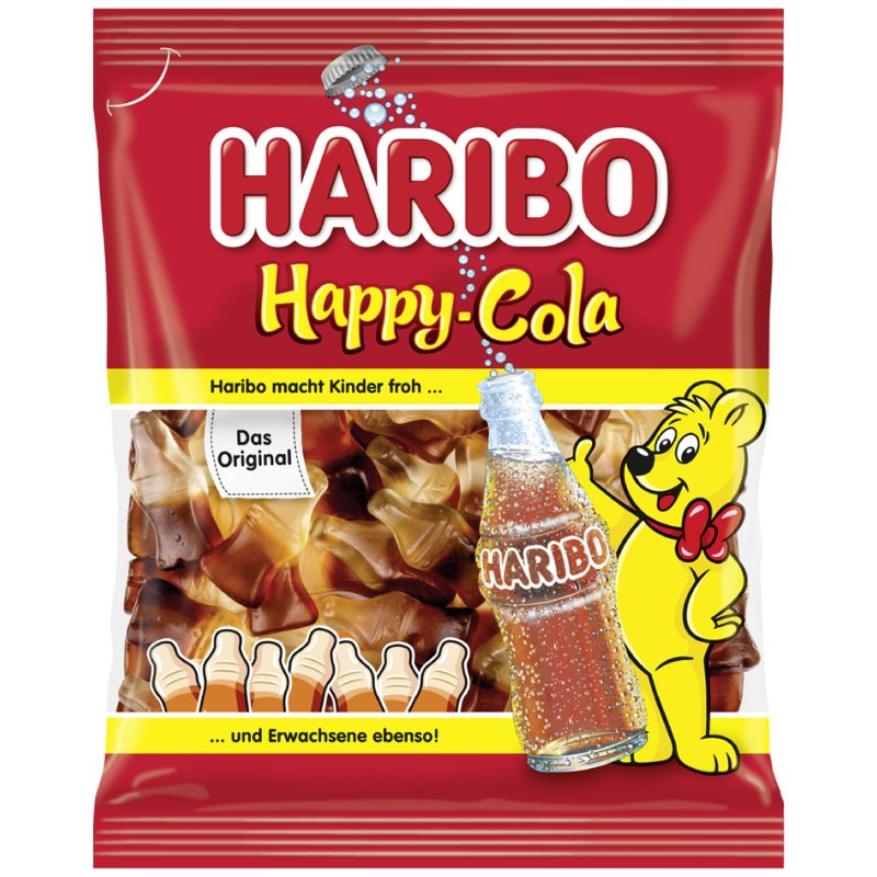 HARIBO Happy Cola bonbons aux fruits, goût cola, sans caféine, 175 g