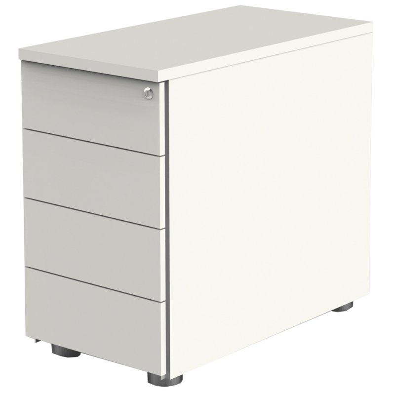 kerkmann Conteneur d'appoint, 4 tiroirs, blanc/gris clair