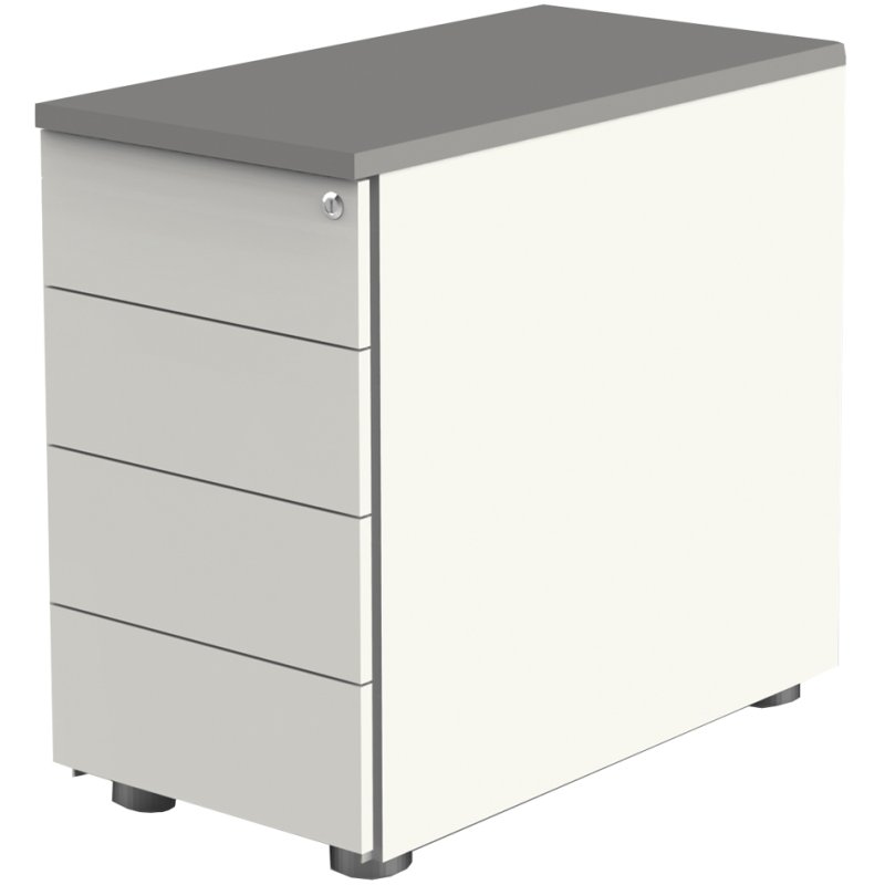 kerkmann Conteneur d'appoint, 4 tiroirs, blanc/gris clair