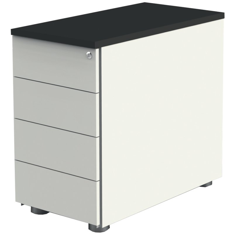 kerkmann Conteneur d'appoint, 4 tiroirs, blanc/gris clair
