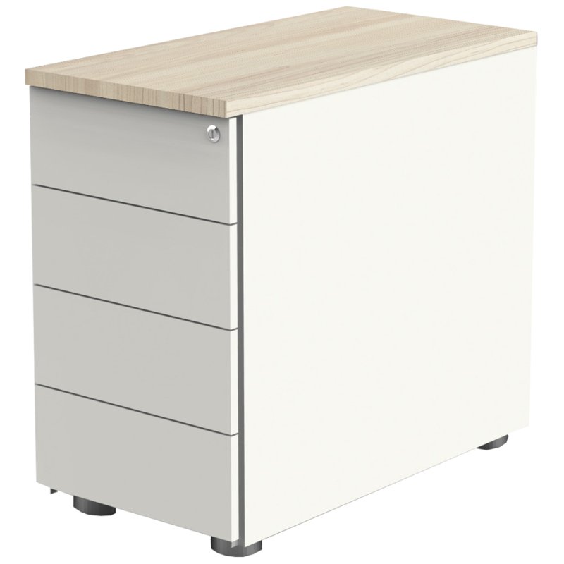 kerkmann Conteneur d'appoint, 4 tiroirs, blanc/gris clair