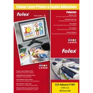 FOLEX zelfklevende laserfolie A4, wit glanzend, 50 stuks