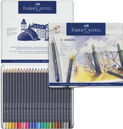 Faber-Castell kleurpotloden Goldfaber, 12 stuks, metalen etui, 3,3 mm