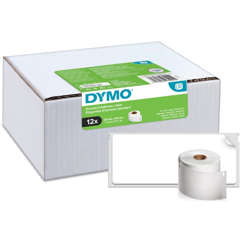 DYMO LabelWriter verzendetiketten, 54×101 mm, wit, 6 rollen