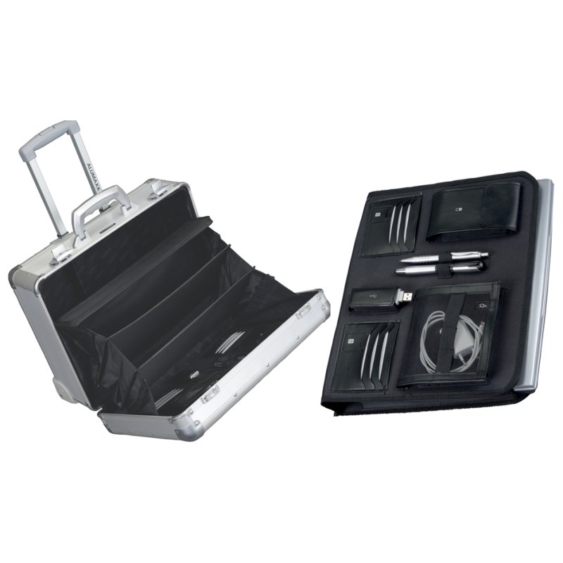 ALUMAXX Business laptop trolley GALAXY, zilver, telescoopsysteem 102 cm