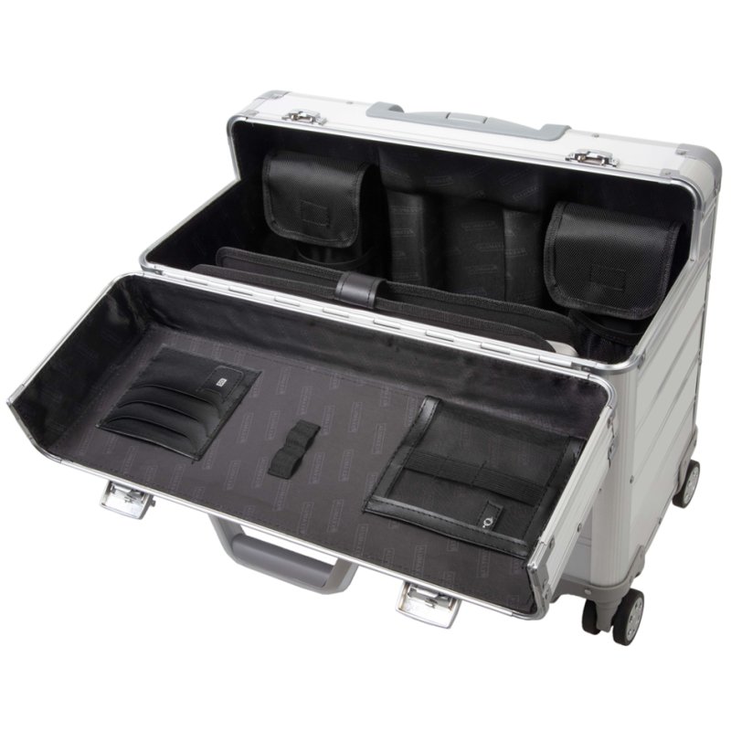 ALUMAXX mallette pilote PANDORA, aluminium, gris mat, système trolley