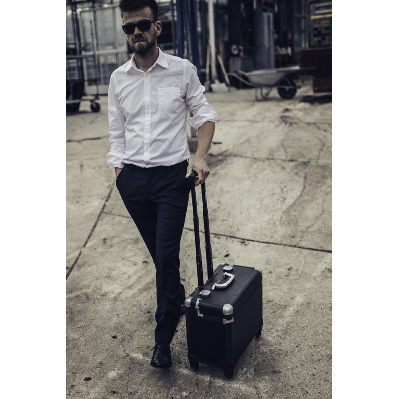 ALUMAXX mallette pilote PANDORA, aluminium, gris mat, système trolley