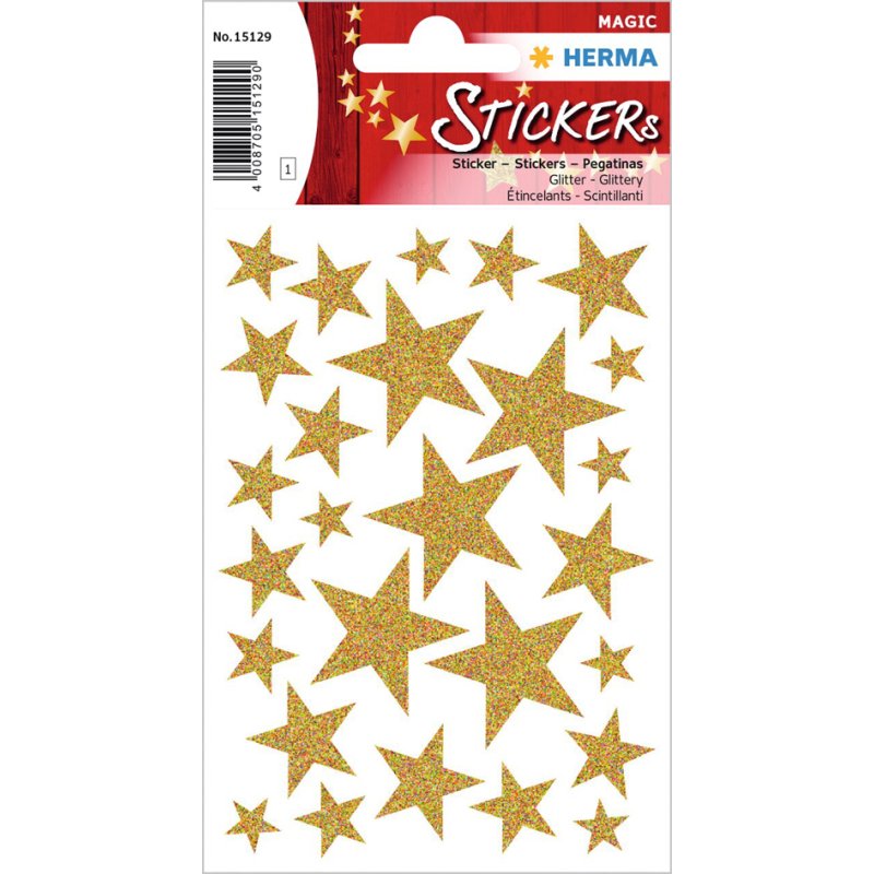 HERMA lettres de Noël Étoiles argentées, autocollantes, 26 stickers