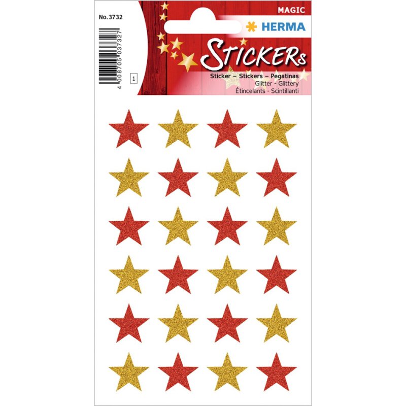 HERMA lettres de Noël Étoiles argentées, autocollantes, 26 stickers