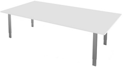 kerkmann conferentietafel Form 5, hoogteverstlbaar, 2000×1000 mm, lichtgrijs