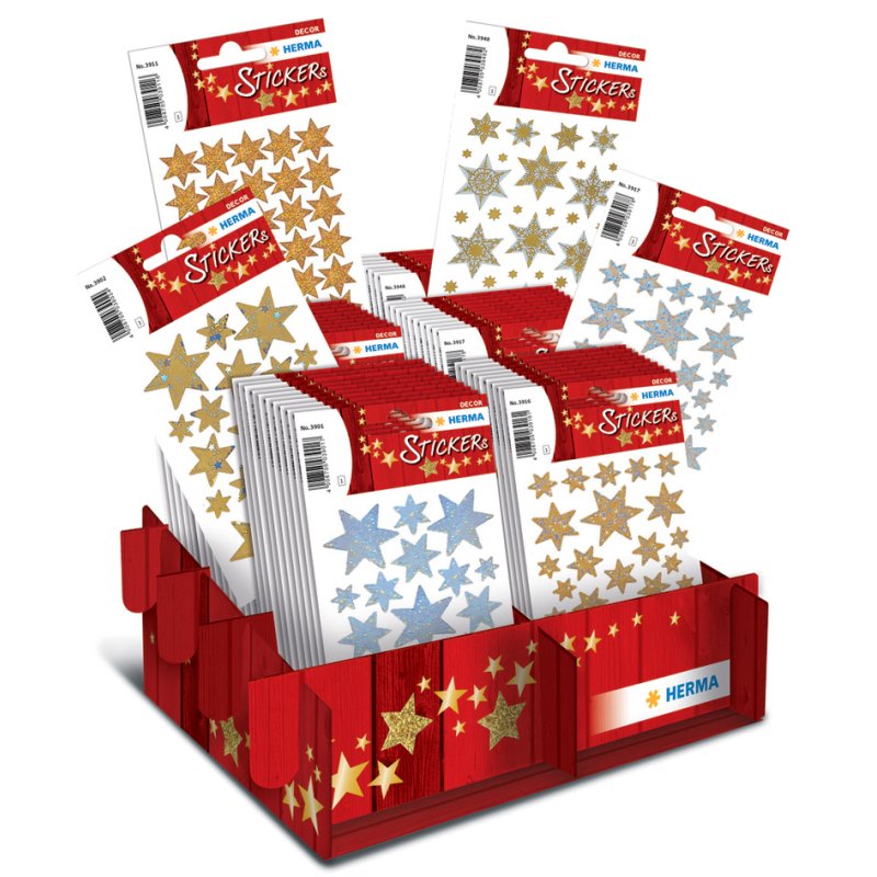 HERMA stickers fêtes DECOR 'Sterrejaren', 6 motifs assortis, 60 packs