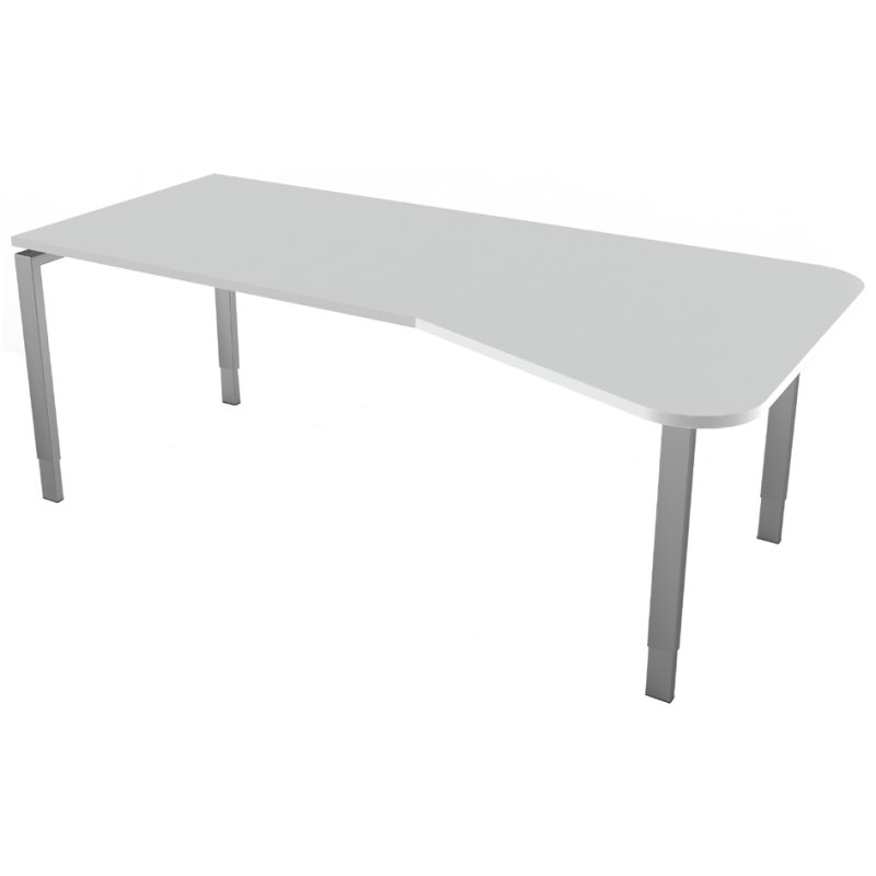 kerkmann Bureau PC Form 5, hauteur réglable, anthracite, 195×80/100 cm