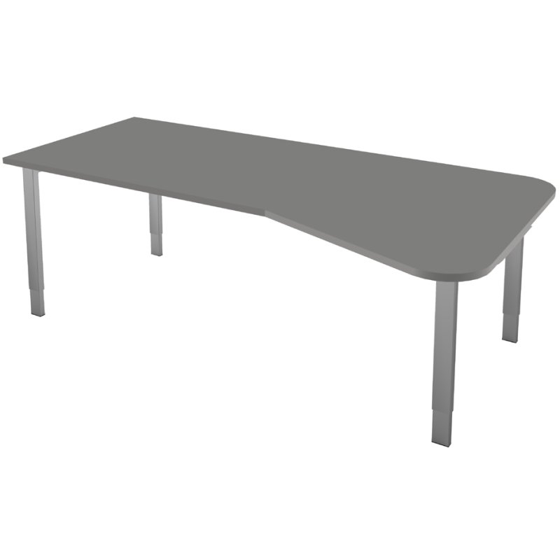 kerkmann Bureau PC Form 5, hauteur réglable, anthracite, 195×80/100 cm
