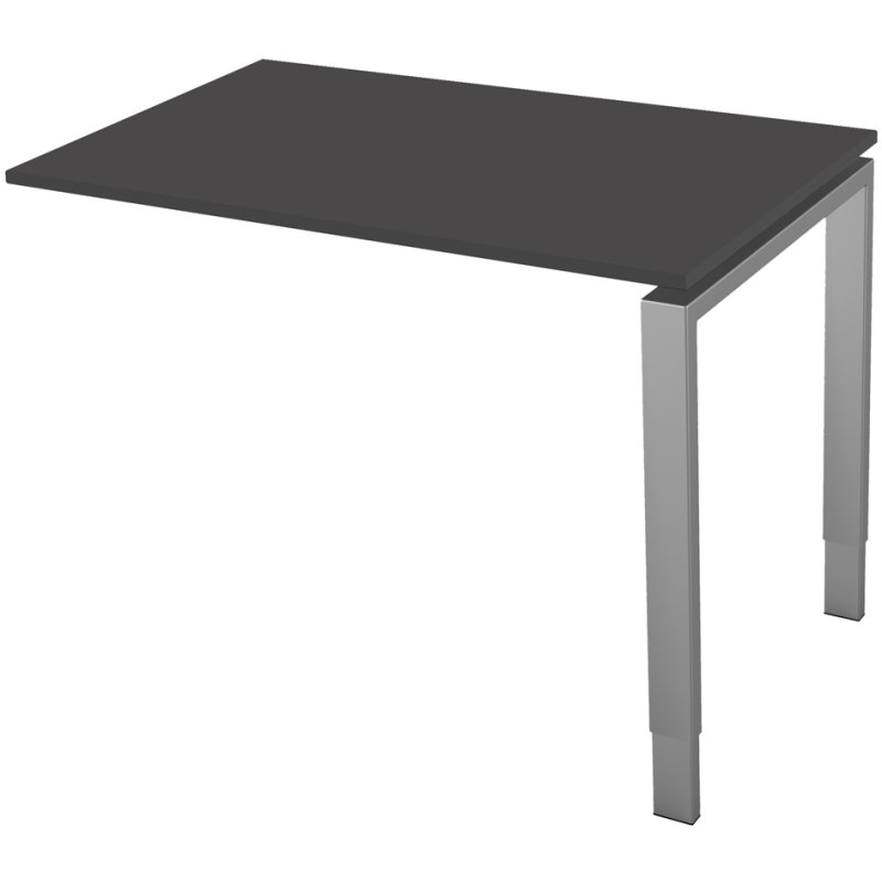 kerkmann Bureau PC Form 5, hauteur réglable, anthracite, 195×80/100 cm