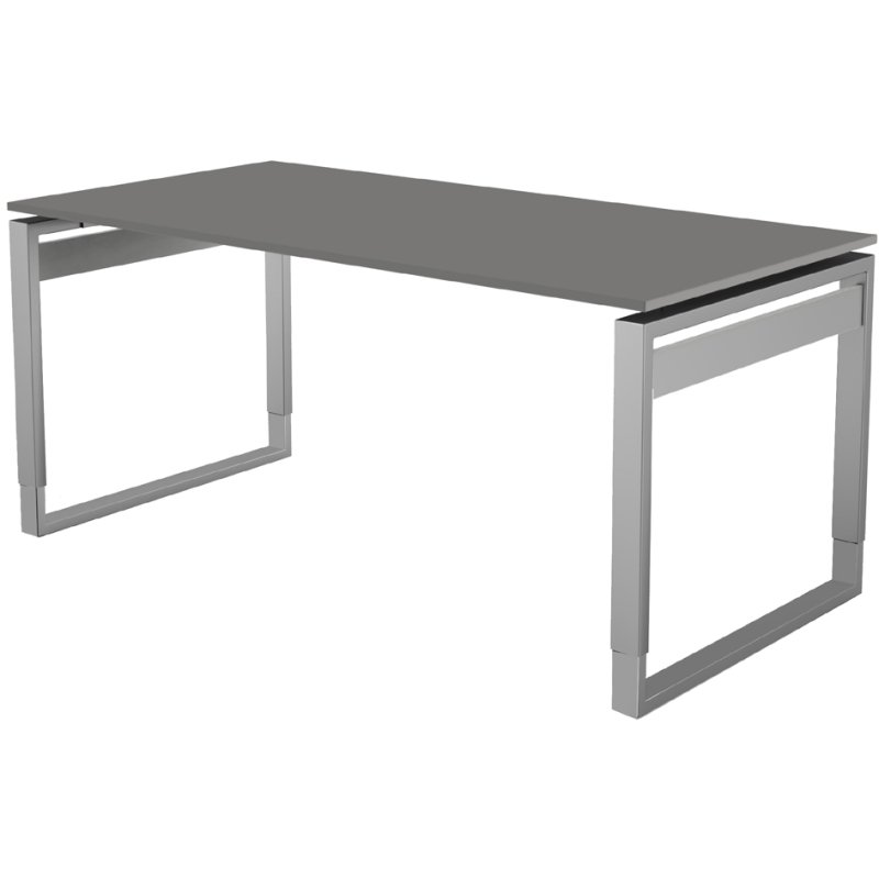 Kerkmann bureau Form 5, 160×80 cm, réglage en hauteur, gris clair