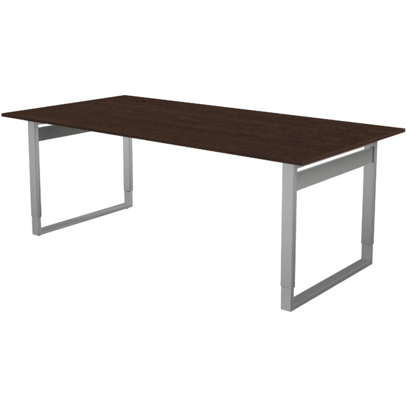 kerkmann table de conférence KonferForm 4047, hauteur réglable, 200×100 cm, gris clair