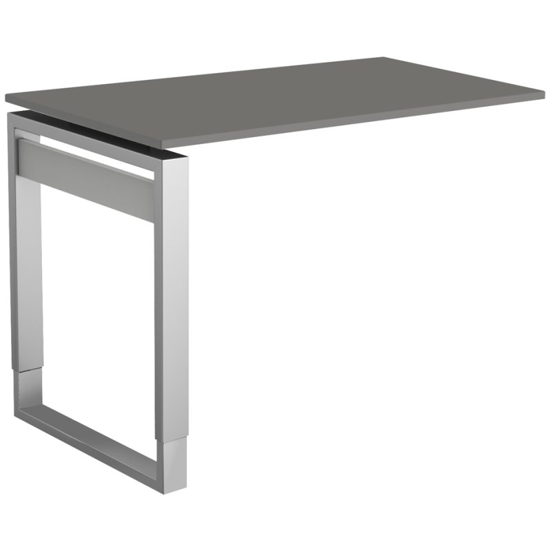 kerkmann Bureau informatique Form 5, piétement à bride, blanc, 195×80/100 cm, hauteur réglable