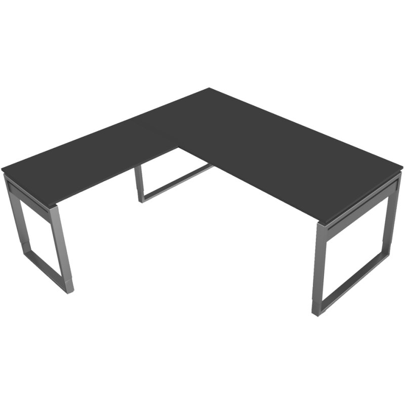 kerkmann Bureau informatique Form 5, piétement à bride, blanc, 195×80/100 cm, hauteur réglable