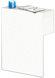 kerkmann privacyscherm met baliefunctie, wit, 750×320×350 mm, melamine