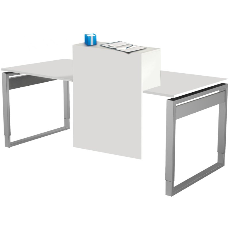 Kerkmann écran de confidentialité avec fonction comptoir, blanc, 750×320×350 mm, mélamine
