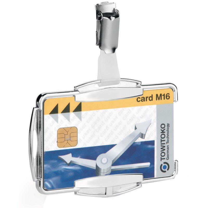 DURABLE card holder RFID SECURE MONO, silver, 87×54 mm, 10 pieces