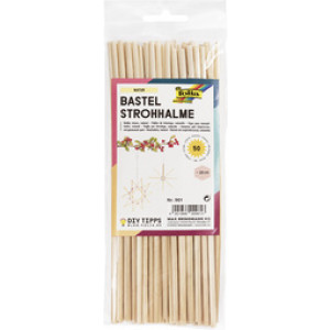 folia strohalmen voor knutselwerkjes, naturel, 220 mm, 50 stuks