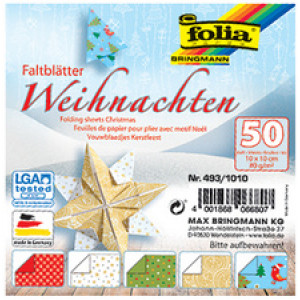 folia crepepapier vellen Kerst, 100×100 mm, 80 g/m², 50 vel